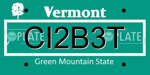 CI2B3T Vermont License Plate