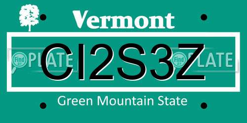 CI2S3Z Vermont License Plate