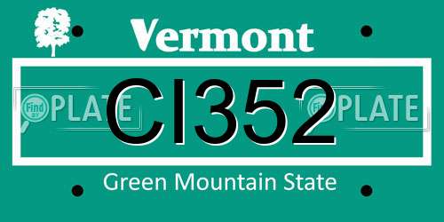 CI352 Vermont License Plate