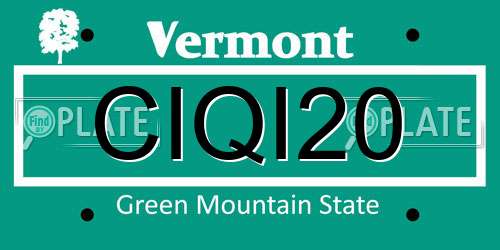 CIQI20 Vermont License Plate