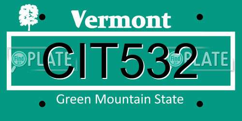 CIT532 Vermont License Plate