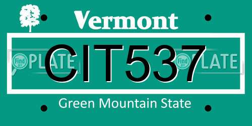 CIT537 Vermont License Plate