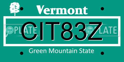 CIT83Z Vermont License Plate