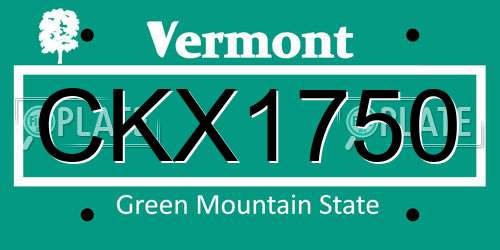 CKX1750 Vermont License Plate