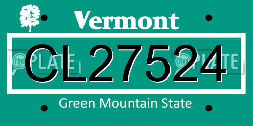 CL27524 Vermont License Plate