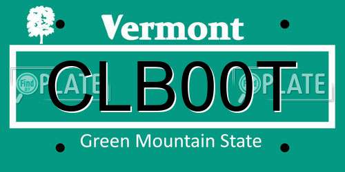 CLB00T Vermont License Plate