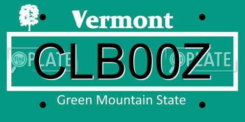 CLB00Z Vermont License Plate