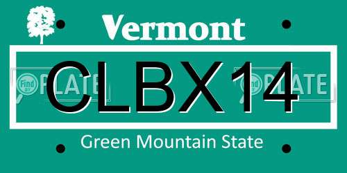 CLBX14 Vermont License Plate
