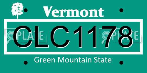 CLC1178 Vermont License Plate