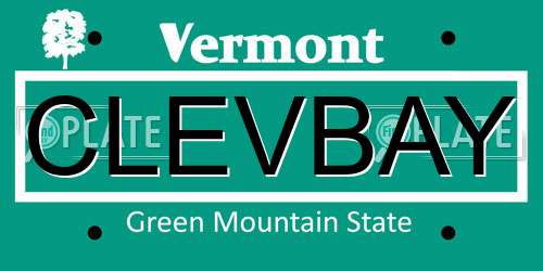 CLEVBAY Vermont License Plate