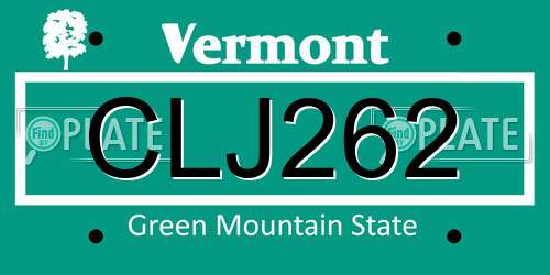 CLJ262 Vermont License Plate