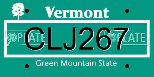 CLJ267 Vermont License Plate