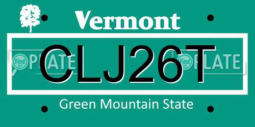 CLJ26T Vermont License Plate