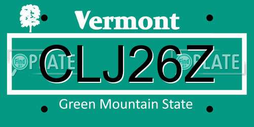 CLJ26Z Vermont License Plate