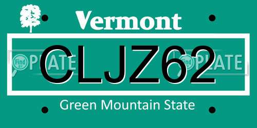 CLJZ62 Vermont License Plate
