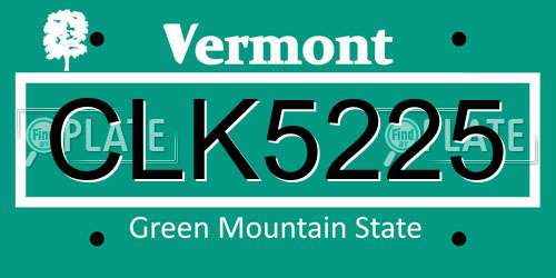 CLK5225 Vermont License Plate