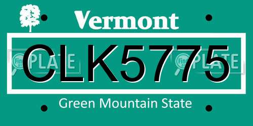 CLK5775 Vermont License Plate