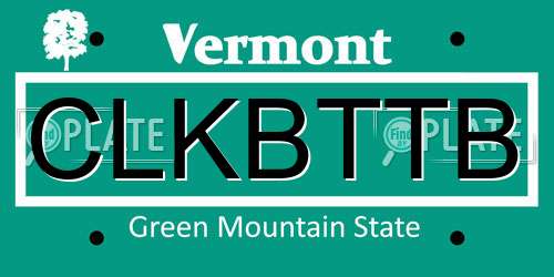 CLKBTTB Vermont License Plate