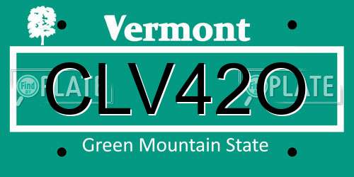 CLV42O Vermont License Plate