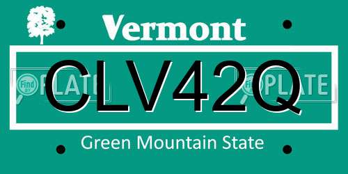 CLV42Q Vermont License Plate