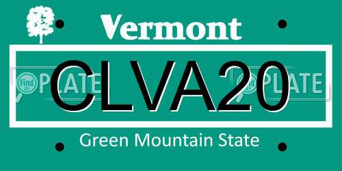 CLVA20 Vermont License Plate