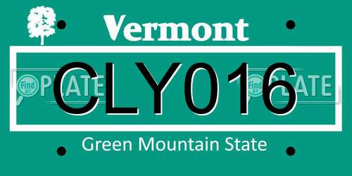 CLY016 Vermont License Plate
