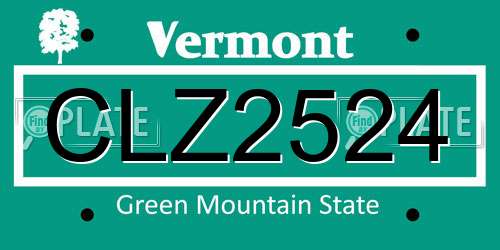 CLZ2524 Vermont License Plate