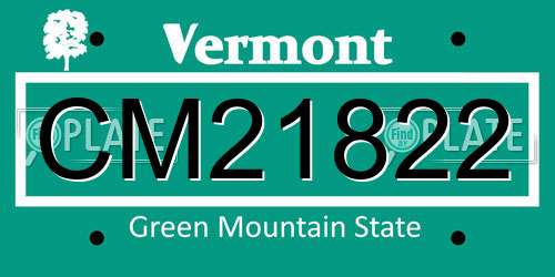 CM21822 Vermont License Plate