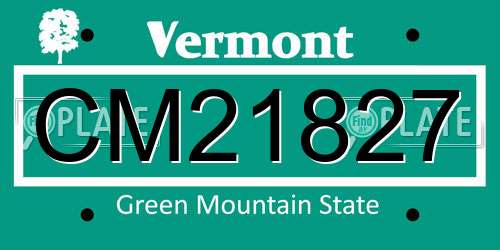 CM21827 Vermont License Plate