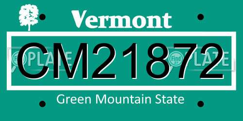 CM21872 Vermont License Plate