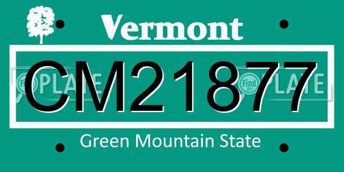 CM21877 Vermont License Plate