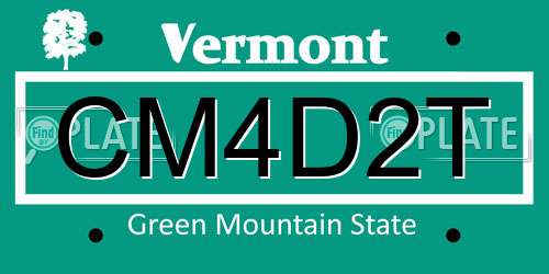 CM4D2T Vermont License Plate