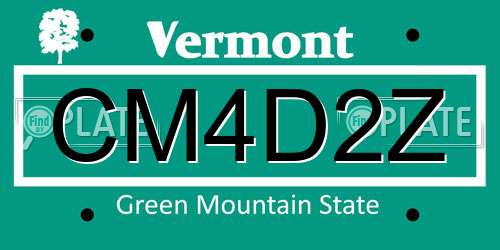 CM4D2Z Vermont License Plate