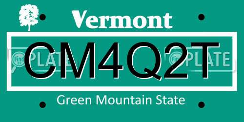 CM4Q2T Vermont License Plate