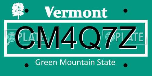 CM4Q7Z Vermont License Plate