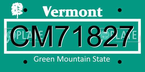 CM71827 Vermont License Plate