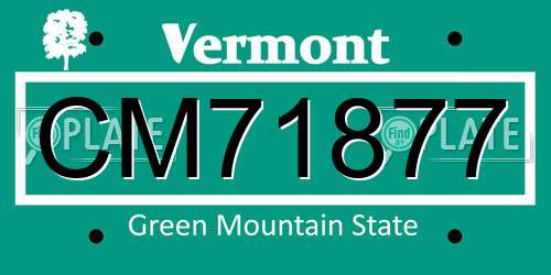 CM71877 Vermont License Plate