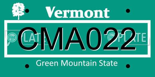 CMA022 Vermont License Plate