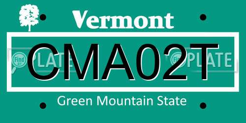 CMA02T Vermont License Plate