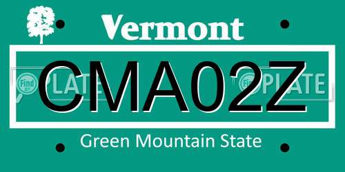 CMA02Z Vermont License Plate