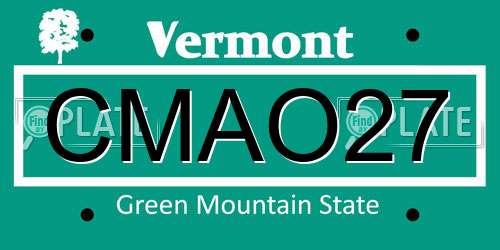 CMAO27 Vermont License Plate