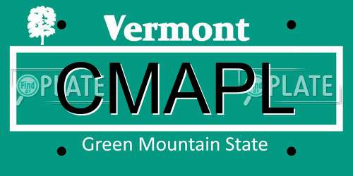 CMAPL Vermont License Plate