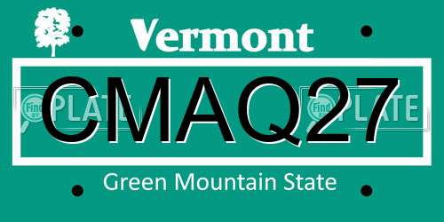 CMAQ27 Vermont License Plate