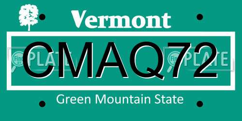 CMAQ72 Vermont License Plate