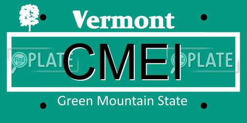 CMEI Vermont License Plate