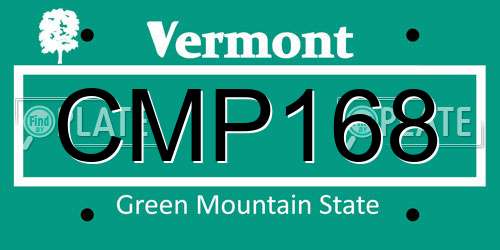 CMP168 Vermont License Plate