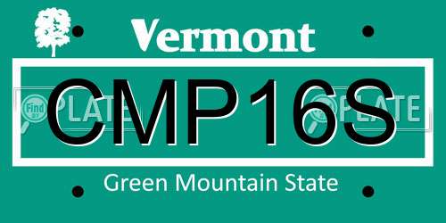 CMP16S Vermont License Plate
