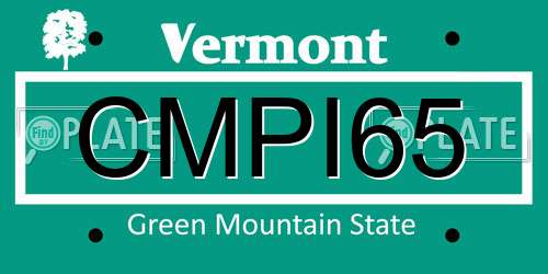 CMPI65 Vermont License Plate