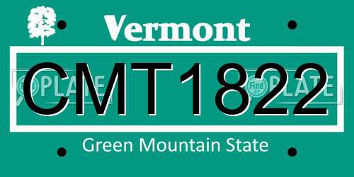 CMT1822 Vermont License Plate