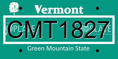 CMT1827 Vermont License Plate